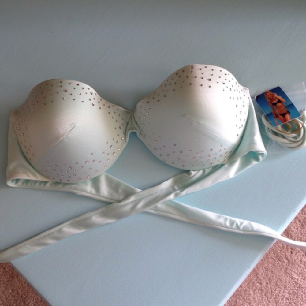 Powder blue Victoria Secret swim top 34DDD
